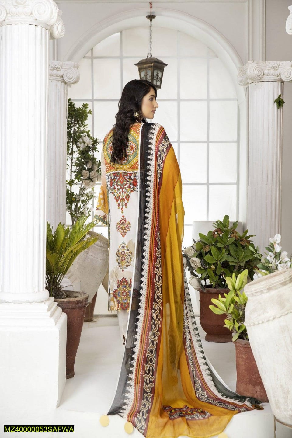 3 Pcs Safwa Women Lawn Embroidered Unstitched Suit SCE-04